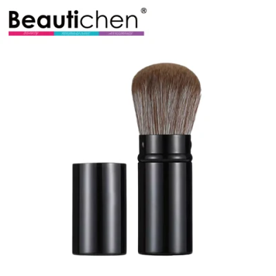 Beautichen, recién llegado, brocha retráctil grande de Metal negro para cosméticos Kubuki, brocha para polvos inclinada de lujo, brocha negra para maquillaje en polvo